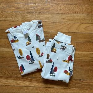 Hanna andersson fall animals long john pajamas sz 12